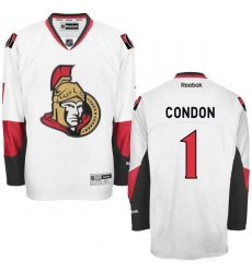 Women's Reebok Ottawa Senators #1 Mike Condon Authentic White Away NHL Jersey