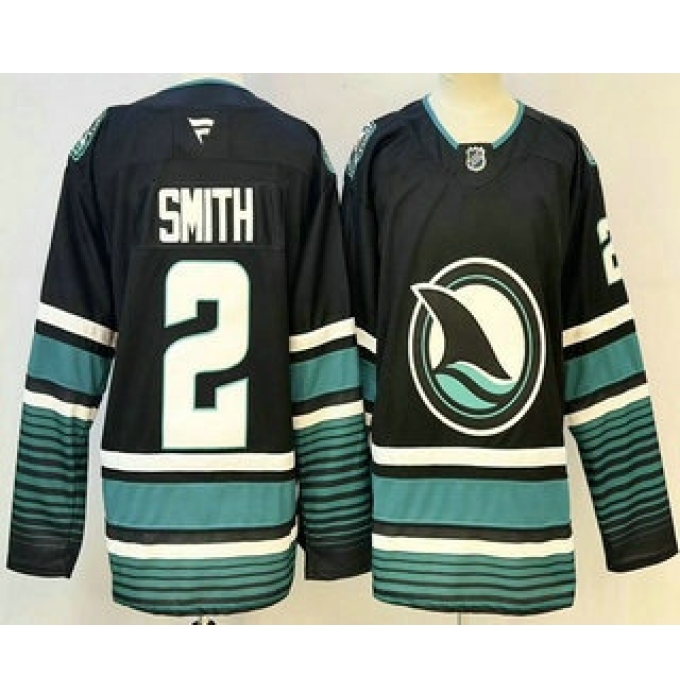 Men's San Jose Sharks #2 Will Smith Black Authentic Jersey
