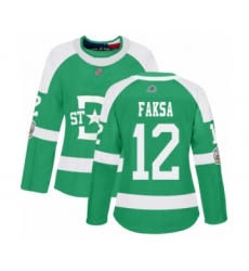 Women's Dallas Stars #12 Radek Faksa Authentic Green 2020 Winter Classic Hockey Jersey