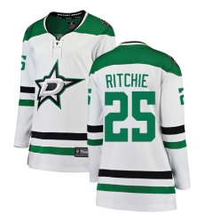 Women's Dallas Stars #25 Brett Ritchie Authentic White Away Fanatics Branded Breakaway NHL Jersey