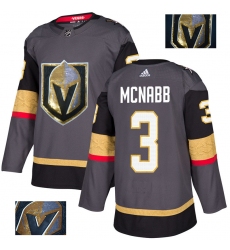 Men's Adidas Vegas Golden Knights #3 Brayden McNabb Authentic Gray Fashion Gold NHL Jersey