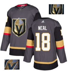 Men's Adidas Vegas Golden Knights #18 James Neal Authentic Gray Fashion Gold NHL Jersey