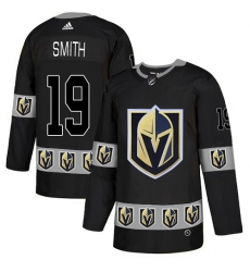 Men's Adidas Vegas Golden Knights #19 Reilly Smith Authentic Black Team Logo Fashion NHL Jersey