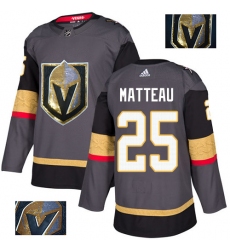 Men's Adidas Vegas Golden Knights #25 Stefan Matteau Authentic Gray Fashion Gold NHL Jersey