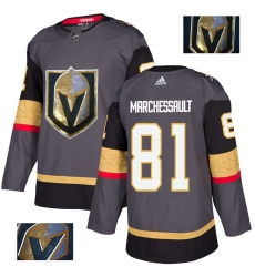 Men's Adidas Vegas Golden Knights #81 Jonathan Marchessault Authentic Gray Fashion Gold NHL Jersey