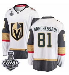 Youth Vegas Golden Knights #81 Jonathan Marchessault Authentic White Away Fanatics Branded Breakaway 2018 Stanley Cup Final NHL Jersey
