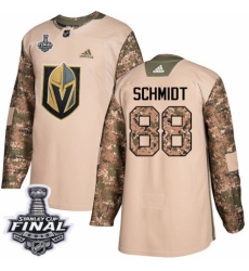 Men's Adidas Vegas Golden Knights #88 Nate Schmidt Authentic Camo Veterans Day Practice 2018 Stanley Cup Final NHL Jersey