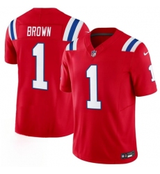 Men's New England Patriots #1 A.J. Brown Red 2026 F.U.S.E. Vapor Limited Football Stitched Jersey