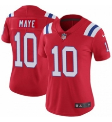 Women New England Patriots #10 Drake Maye Red 2024 Draft F U S E Vapor Limited Stitched Football Jersey