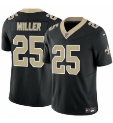 Men's New Orleans Saints #25 Kendre Miller Black Vapor Limited Stitched Football Jersey