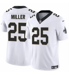 Men's New Orleans Saints #25 Kendre Miller White Vapor Limited Stitched Football Jersey