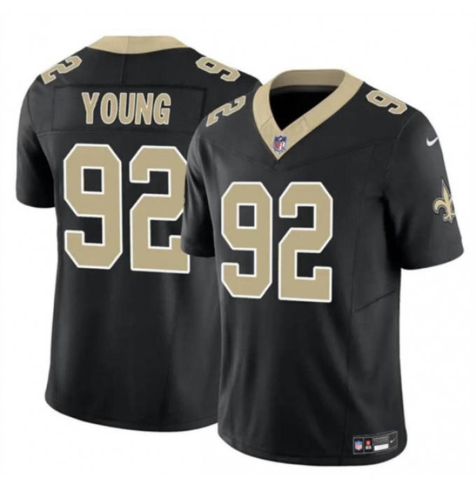 Men's New Orleans Saints #92 Chase Young Black 2023 F.U.S.E. Vapor Limited Football Stitched Jersey