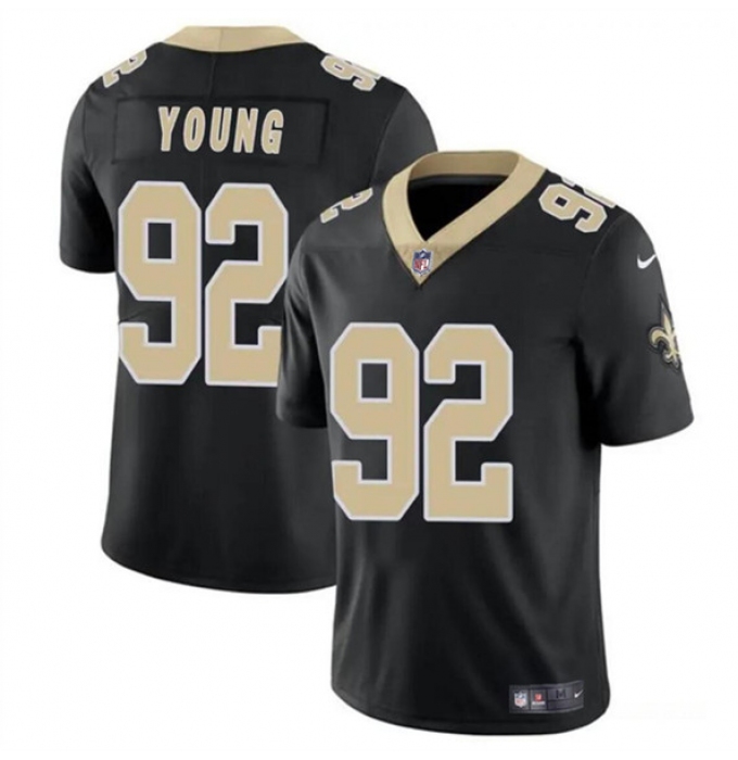 Men's New Orleans Saints #92 Chase Young Black Vapor Limited Football Stitched Jersey