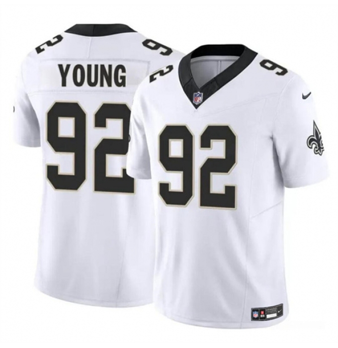 Men's New Orleans Saints #92 Chase Young White 2023 F.U.S.E Vapor Limited Football Stitched Jersey