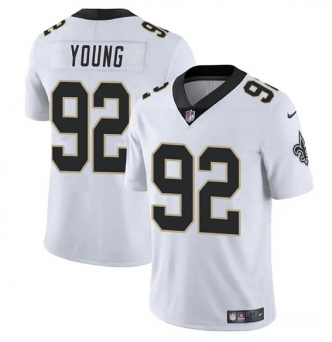 Men's New Orleans Saints #92 Chase Young White Vapor Limited Football Stitched Jersey