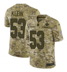 Men's Nike New Orleans Saints #53 A.J. Klein Limited Camo 2018 Salute to Service NFL Jersey