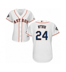 Women's Houston Astros #24 Jimmy Wynn Authentic White Home Cool Base 2019 World Series Bound Baseball Jersey