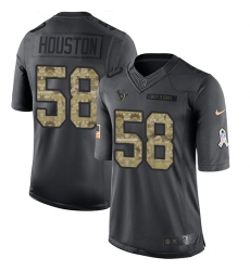 Men's Nike Houston Texans #58 Lamarr Houston Limited Black 2016 Salute to Service NFL Jersey