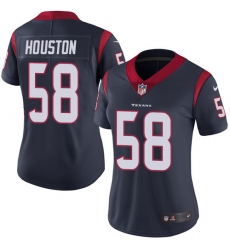 Women's Nike Houston Texans #58 Lamarr Houston Navy Blue Team Color Vapor Untouchable Elite Player NFL Jersey