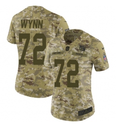 Women's Nike New York Giants #72 Kerry Wynn Limited Camo 2018 Salute to Service NFL Jersey