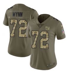 Women's Nike New York Giants #72 Kerry Wynn Limited Olive/Camo 2017 Salute to Service NFL Jersey