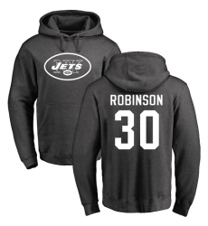 NFL Nike New York Jets #30 Rashard Robinson Ash One Color Pullover Hoodie