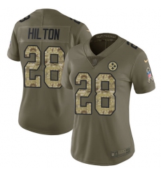 Women's Nike Pittsburgh Steelers #28 Mike Hilton Limited Olive Camo 2017 Salute to Service NFL Jersey
