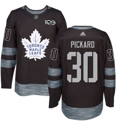 Men's Adidas Toronto Maple Leafs #30 Calvin Pickard Authentic Black 1917-2017 100th Anniversary NHL Jersey