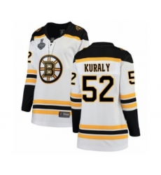 Women's Boston Bruins #52 Sean Kuraly Authentic White Pink Fashion 2019 Stanley Cup Final Bound Hockey Jersey