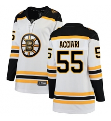 Women's Boston Bruins #55 Noel Acciari Authentic White Away Fanatics Branded Breakaway NHL Jersey