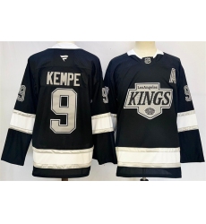 Men's Los Angeles Kings #9 Adrian Kempe Black 2024-25 Home With A Stitched Hockey Jersey