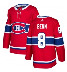 Men's Adidas Montreal Canadiens #8 Jordie Benn Authentic Red Home NHL Jersey