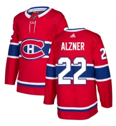 Men's Adidas Montreal Canadiens #22 Karl Alzner Authentic Red Home NHL Jersey
