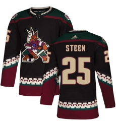 Men's Adidas Arizona Coyotes #25 Thomas Steen Authentic Black Alternate NHL Jersey