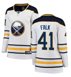 Women's Buffalo Sabres #41 Justin Falk Fanatics Branded White Away Breakaway NHL Jersey