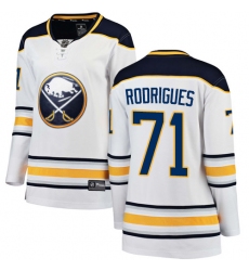 Women's Buffalo Sabres #71 Evan Rodrigues Fanatics Branded White Away Breakaway NHL Jersey