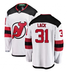 Men's New Jersey Devils #31 Eddie Lack Fanatics Branded White Away Breakaway NHL Jersey