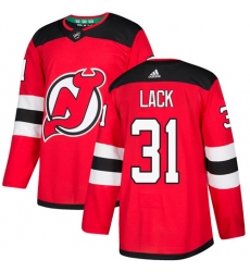 Youth Adidas New Jersey Devils #31 Eddie Lack Authentic Red Home NHL Jersey
