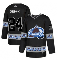 Men's Adidas Colorado Avalanche #24 A.J. Greer Authentic Black Team Logo Fashion NHL Jersey