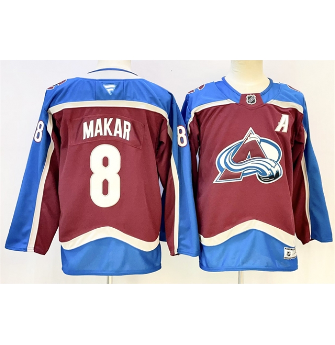 Men's Colorado Avalanche #8 Cale Makar Burgundy 2024-25 With A Stitched Jersey