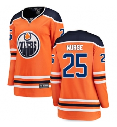 Women's Edmonton Oilers #25 Darnell Nurse Fanatics Branded Orange Home Breakaway NHL Jersey