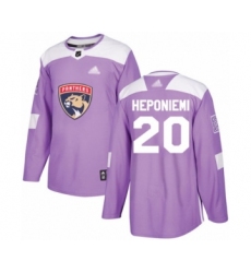 Men's Florida Panthers #20 Aleksi Heponiemi Authentic Purple Fights Cancer Practice Hockey Jersey