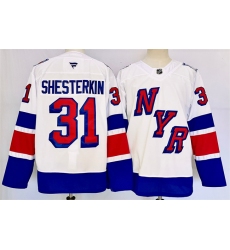 Men's New York Rangers #31 Igor Shesterkin White 2024-25 Stadium Series Stitched Jersey