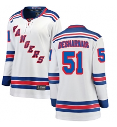 Women's New York Rangers #51 David Desharnais Fanatics Branded White Away Breakaway NHL Jersey