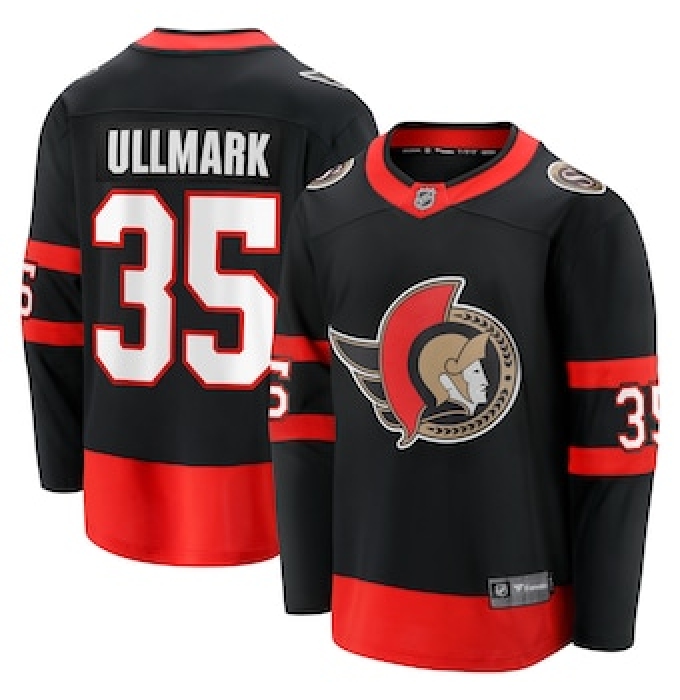 Men's Ottawa Senators #35 Linus Ullmark Fanatics Black Home Premier Breakaway Player Jersey