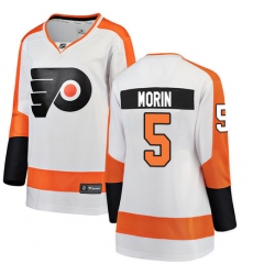 Women's Philadelphia Flyers #5 Samuel Morin Fanatics Branded White Away Breakaway NHL Jersey