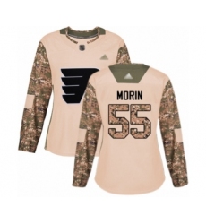 Women's Philadelphia Flyers #55 Samuel Morin Authentic Camo Veterans Day Practice Hockey Jersey