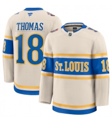 Men's St. Louis Blues #18 Robert Thomas Cream 2024-25 Winter Classic Stitched Hockey Jersey