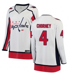 Women's Washington Capitals #4 Taylor Chorney Fanatics Branded White Away Breakaway NHL Jersey