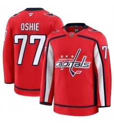 Men's Washington Capitals #77 TJ Oshie Red 2024-25 Home Stitched Hockey Jersey